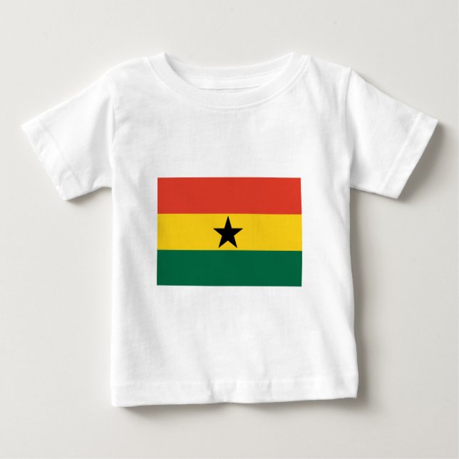 Camiseta Para Bebê Bandeira de Ghana (Frente)