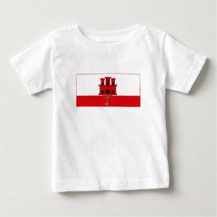 Camiseta Para Bebê Bandeira de Gibraltar