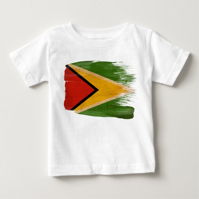 Camiseta Para Bebê Bandeira de Guyana (Frente)