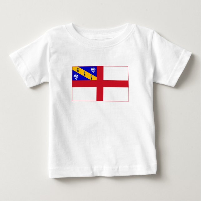 Camiseta Para Bebê Bandeira de Herm (Frente)