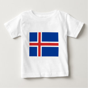 Camiseta Para Bebê Bandeira de Islândia