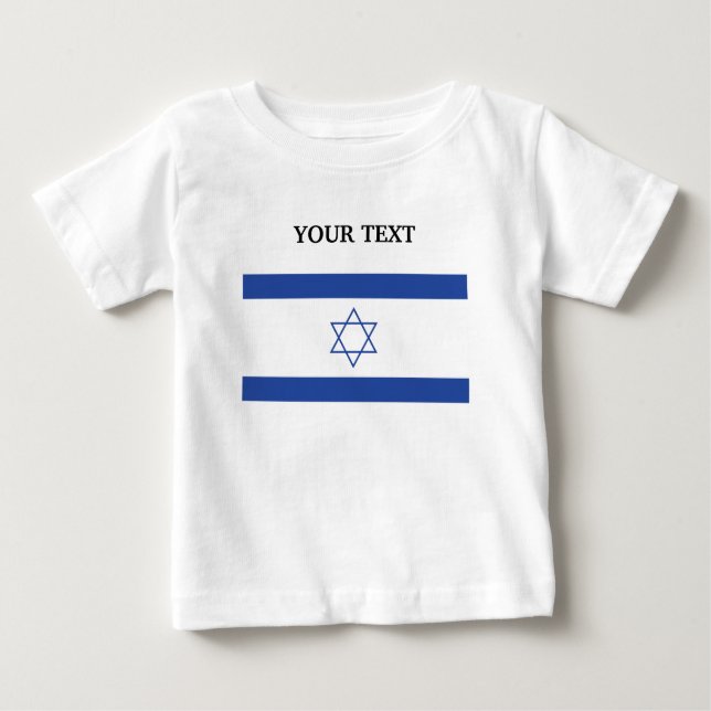 Camiseta Para Bebê Bandeira de Israel (Frente)
