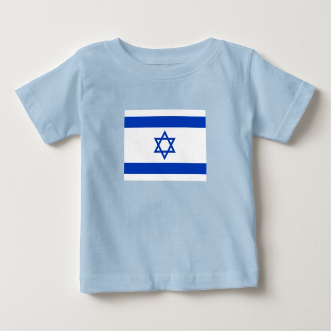 Camiseta Para Bebê Bandeira de Israel (Frente)