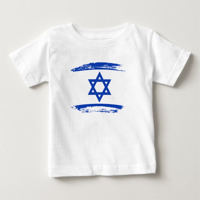 Camiseta Para Bebê bandeira de Israel (Frente)