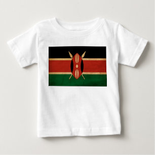 Camiseta Para Bebê Bandeira de Kenya