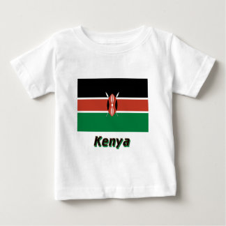 Camiseta Para Bebê Bandeira de Kenya com nome