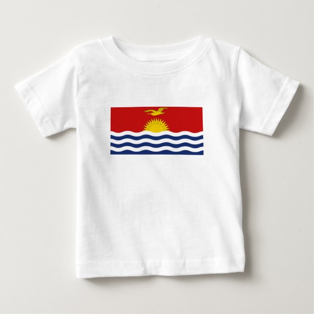 Camiseta Para Bebê Bandeira de Kiribati (Frente)