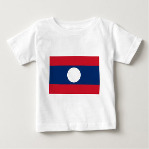 Camiseta Para Bebê Bandeira de Laos - bandeira Laotian - ທຸງຊາດລາວ
