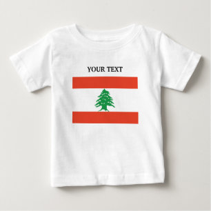 Camiseta Para Bebê Bandeira de Líbano