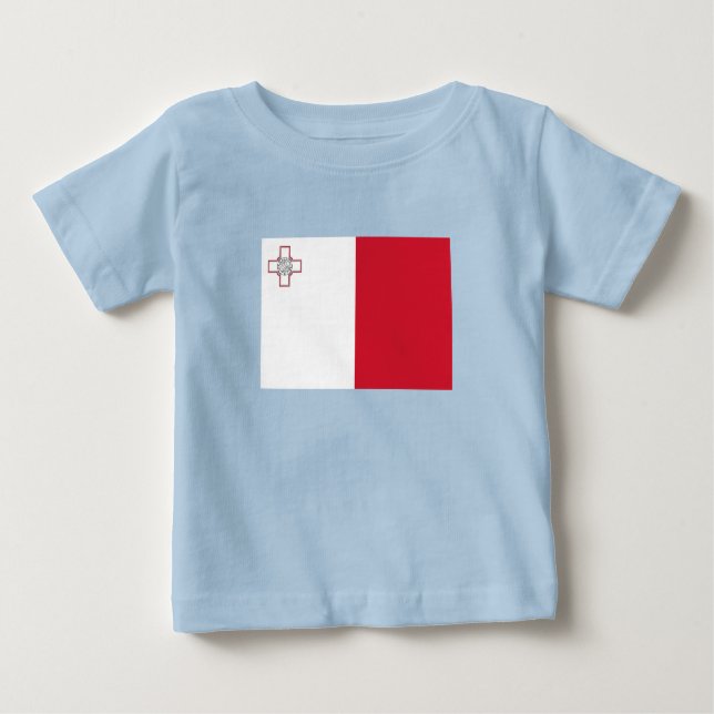 Camiseta Para Bebê Bandeira de Malta (Frente)