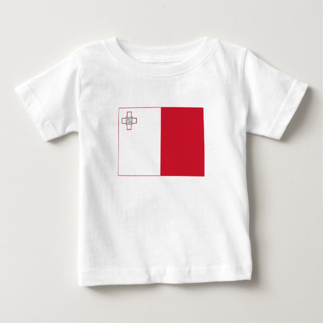 Camiseta Para Bebê Bandeira de Malta (Frente)