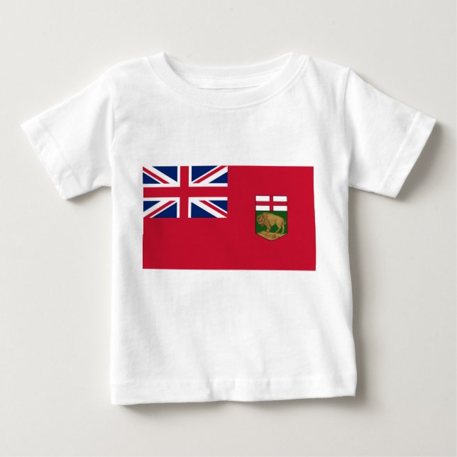 Camiseta Para Bebê Bandeira de Manitoba (Frente)