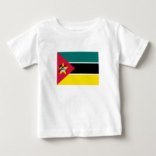Camiseta Para Bebê Bandeira de Moçambique (Frente)