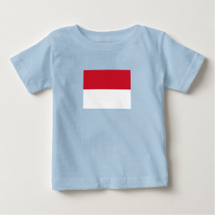 Camiseta Para Bebê Bandeira de Mônaco