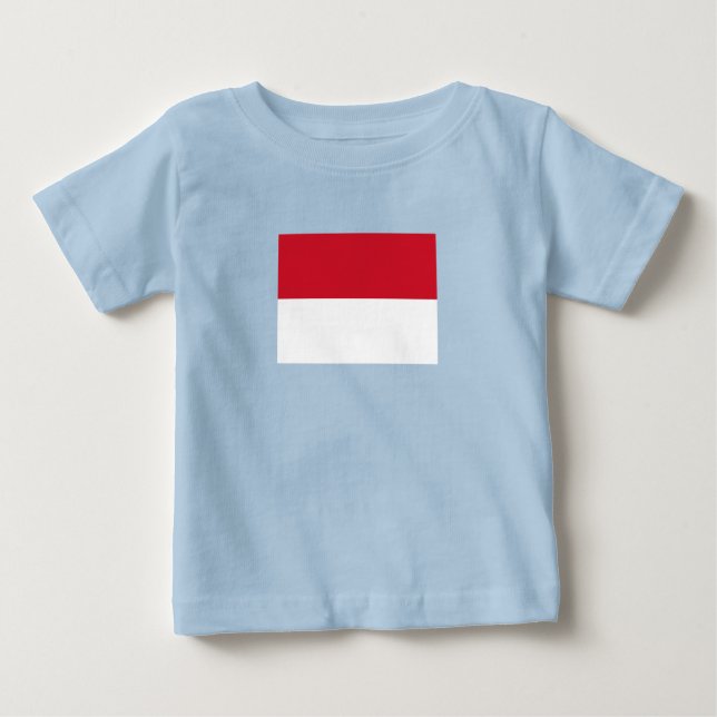 Camiseta Para Bebê Bandeira de Mônaco (Frente)