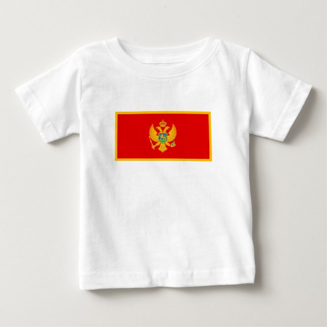 Camiseta Para Bebê Bandeira de Montenegro (Frente)