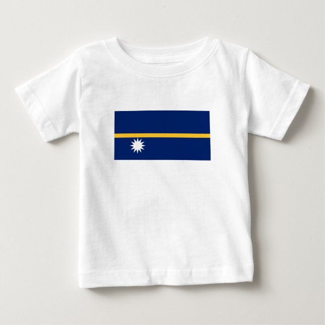 Camiseta Para Bebê Bandeira de Nauru (Frente)