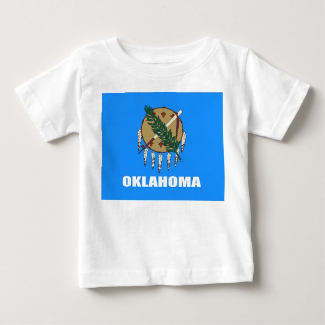 Camiseta Para Bebê Bandeira de Oklahoma  (Frente)