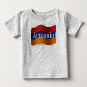 Camiseta Para Bebê Bandeira de ondulação de Arménia