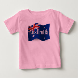 Camiseta Para Bebê Bandeira de ondulação de Austrália