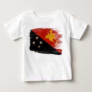 Camiseta Para Bebê Bandeira de Papuá-Nova Guiné