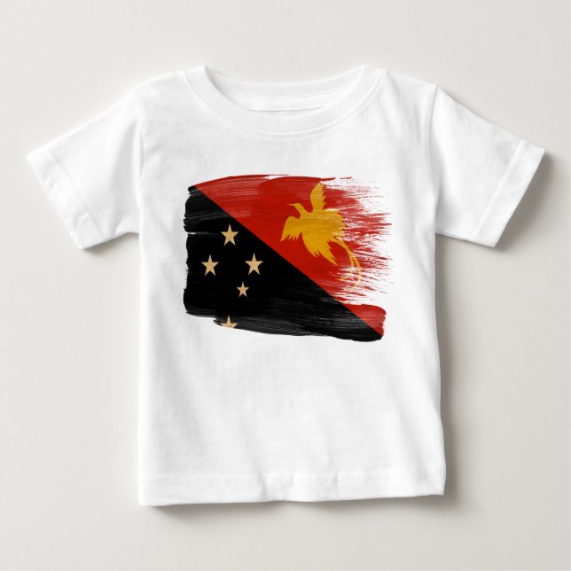 Camiseta Para Bebê Bandeira de Papuá-Nova Guiné (Frente)