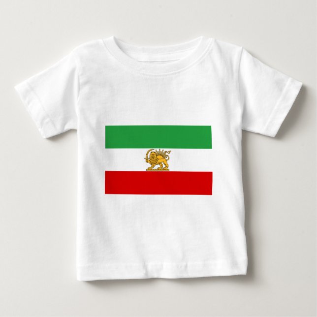 Camiseta Para Bebê Bandeira de Persia/Irã (1964-1980) (Frente)