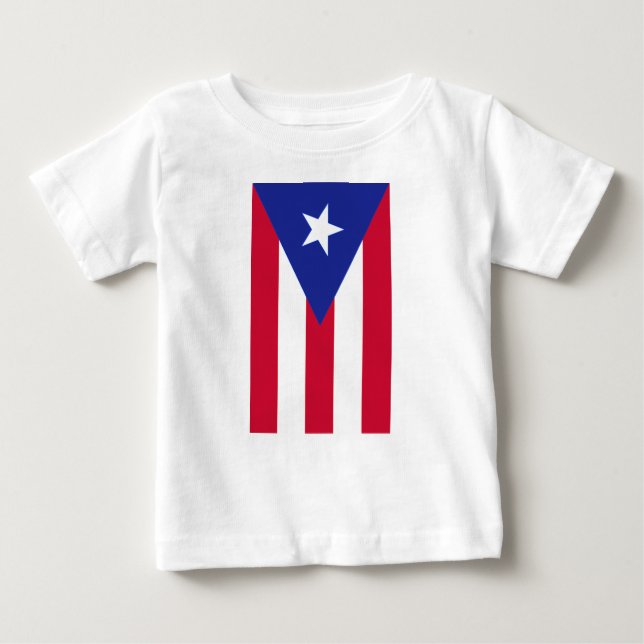 Camiseta Para Bebê Bandeira de Puerto Rico - bandera de Puerto Rico (Frente)