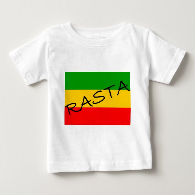 Camiseta Para Bebê Bandeira de Rasta (Frente)