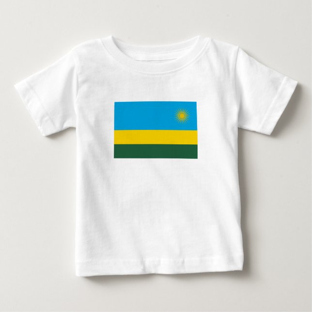 Camiseta Para Bebê Bandeira de Ruanda (Frente)