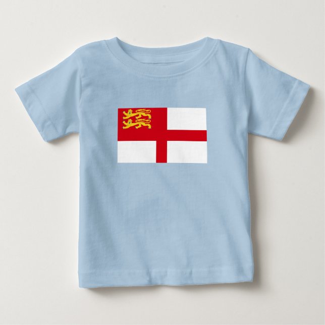 Camiseta Para Bebê Bandeira de Sark (Frente)