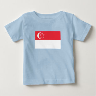Camiseta Para Bebê Bandeira de Singapura