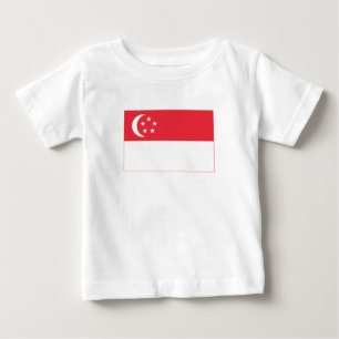 Camiseta Para Bebê Bandeira de Singapura