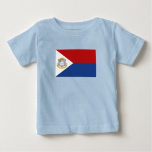 Camiseta Para Bebê Bandeira de Sint Maarten