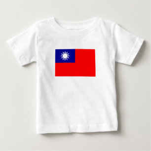 Camiseta Para Bebê Bandeira de Taiwan