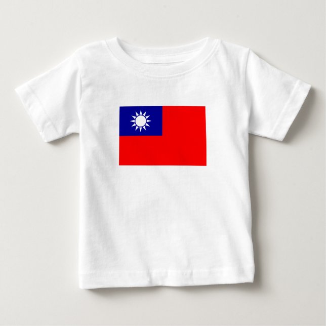 Camiseta Para Bebê Bandeira de Taiwan (Frente)