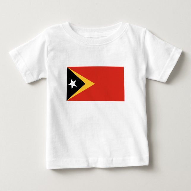 Camiseta Para Bebê Bandeira de Timor Leste (Frente)