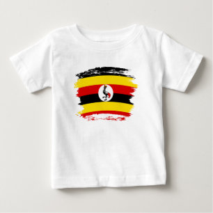 Camiseta Para Bebê bandeira de Uganda