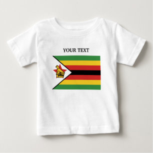 Camiseta Para Bebê Bandeira de Zimbabwe