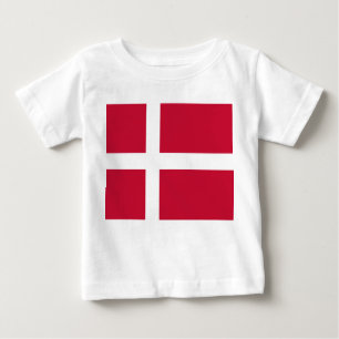 Camiseta Para Bebê Bandeira Dinamarquesa