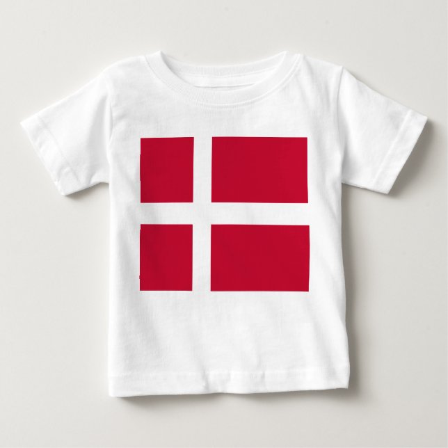 Camiseta Para Bebê Bandeira Dinamarquesa (Frente)