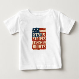 Camiseta Para Bebê Bandeira Distress com Estrelas, Listras e Direitos