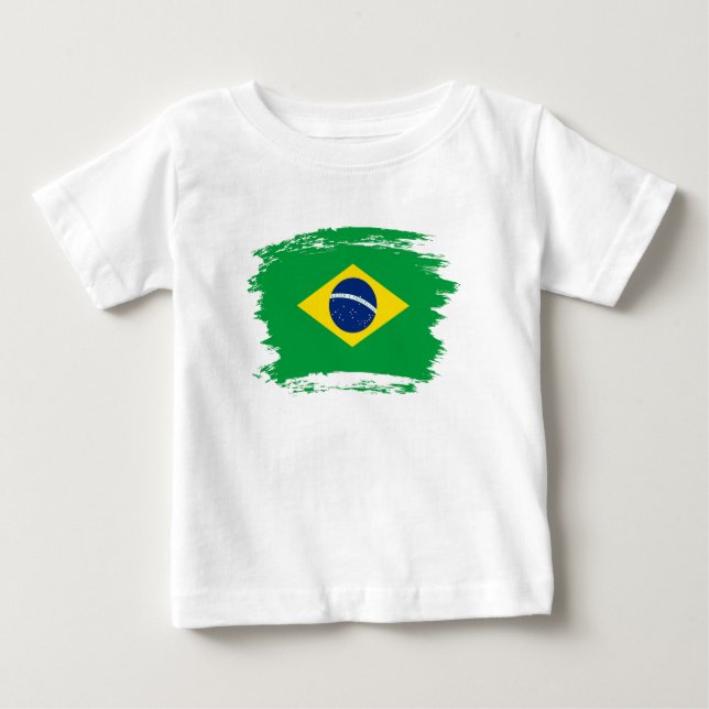 Camiseta Para Bebê Bandeira do Brasil (Frente)