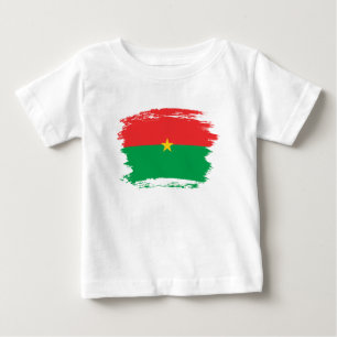Camiseta Para Bebê bandeira do Burquina Fasso