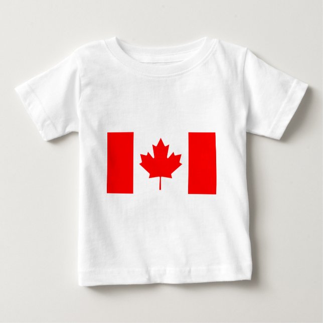 Camiseta Para Bebê Bandeira Do Canadá (Frente)