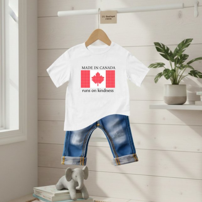 Camiseta Para Bebê Bandeira do Canadá (Criador carregado)