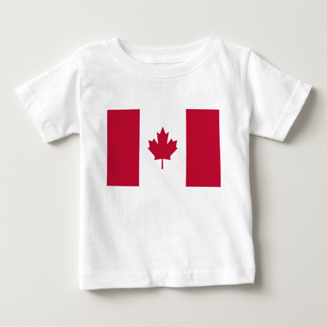 Camiseta Para Bebê Bandeira do Canadá (Frente)