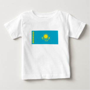 Camiseta Para Bebê Bandeira do Cazaquistão