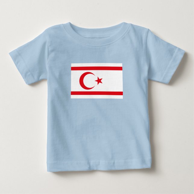 Camiseta Para Bebê Bandeira do Chipre do Norte (Frente)