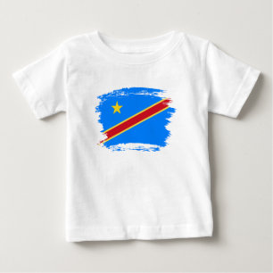 Camiseta Para Bebê Bandeira do Congo